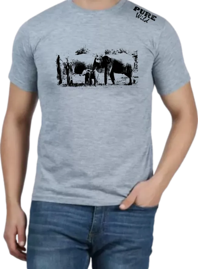 Elephant Family T-Shirt For A Real Man