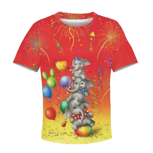 Elephant with balloon Kid Custom Cosplay Hoodies Apparel