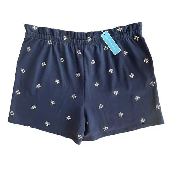 Embroidered Shorts Draper James Bobbie Sweat Shorts Nassau Navy Blue Size 2XL