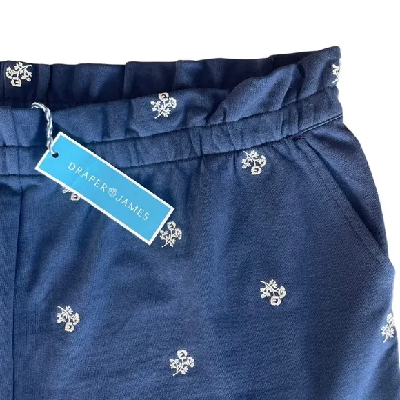 Embroidered Shorts Draper James Bobbie Sweat Shorts Nassau Navy Blue Size 2XL