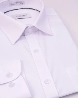 Emerald Corporate Twill White Slim Fit-Egret