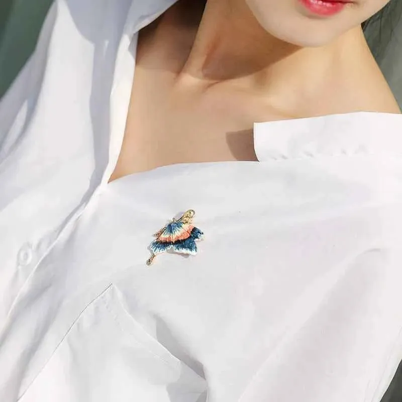 Enamel Painted Butterfly Brooch with Rhinestones – Elegant Insect Pin