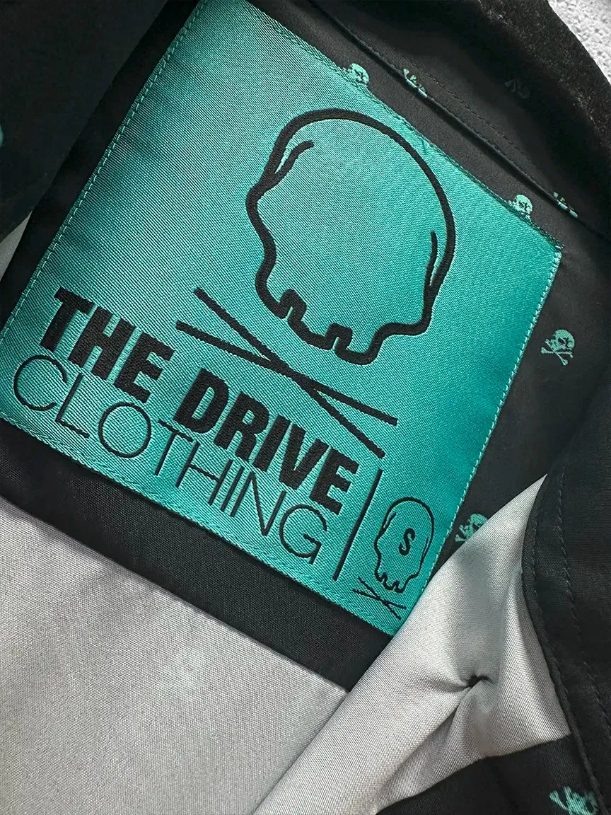 ESSENTIAL INFINITY TURQUOISE SKULL BUTTON UP