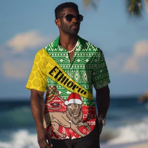 Ethiopia Christmas Hawaiian Shirt - Melkam Gena with African Pattern LT01