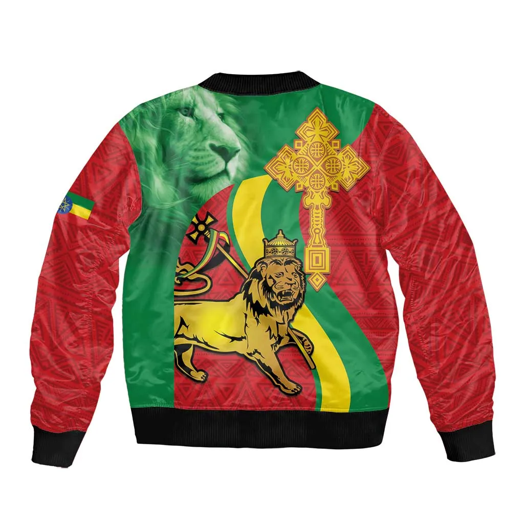 Ethiopia National Day Bomber Jacket Ethiopia Lion of Judah African Pattern LT14