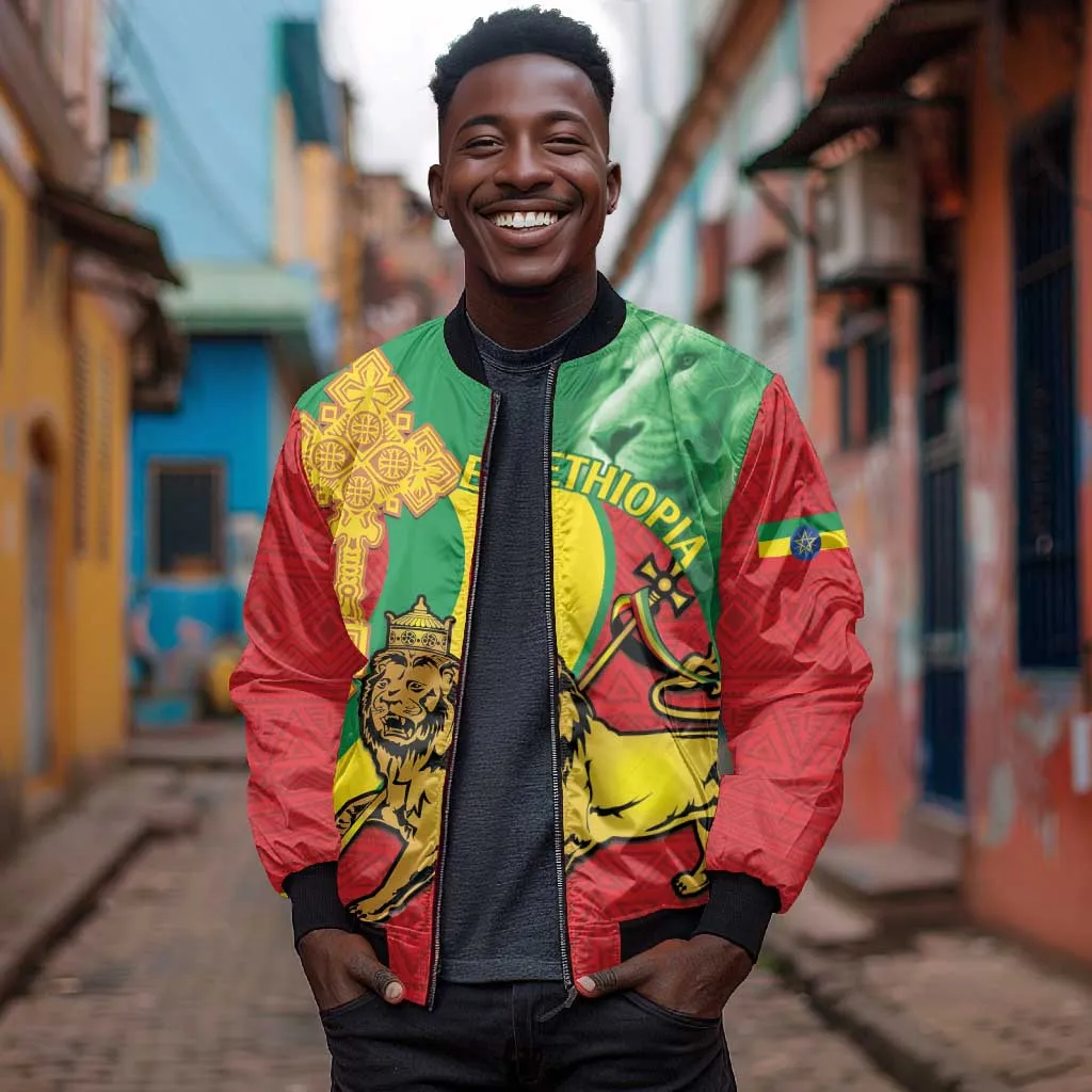 Ethiopia National Day Bomber Jacket Ethiopia Lion of Judah African Pattern LT14