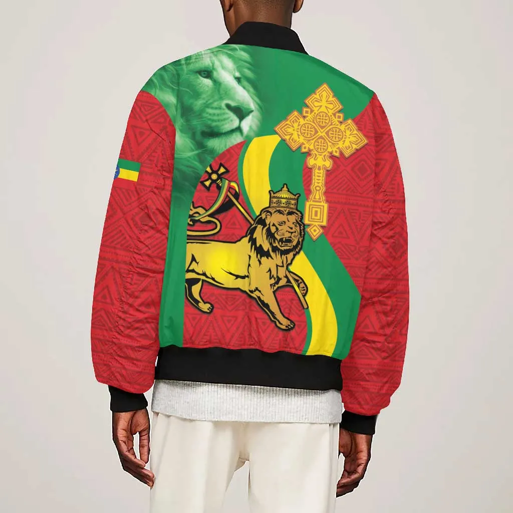 Ethiopia National Day Bomber Jacket Ethiopia Lion of Judah African Pattern LT14