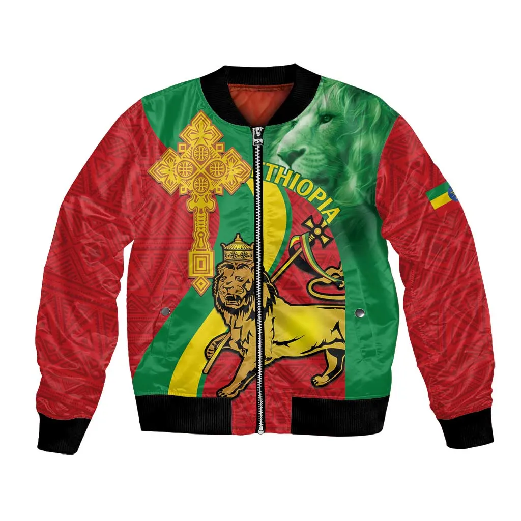 Ethiopia National Day Bomber Jacket Ethiopia Lion of Judah African Pattern LT14