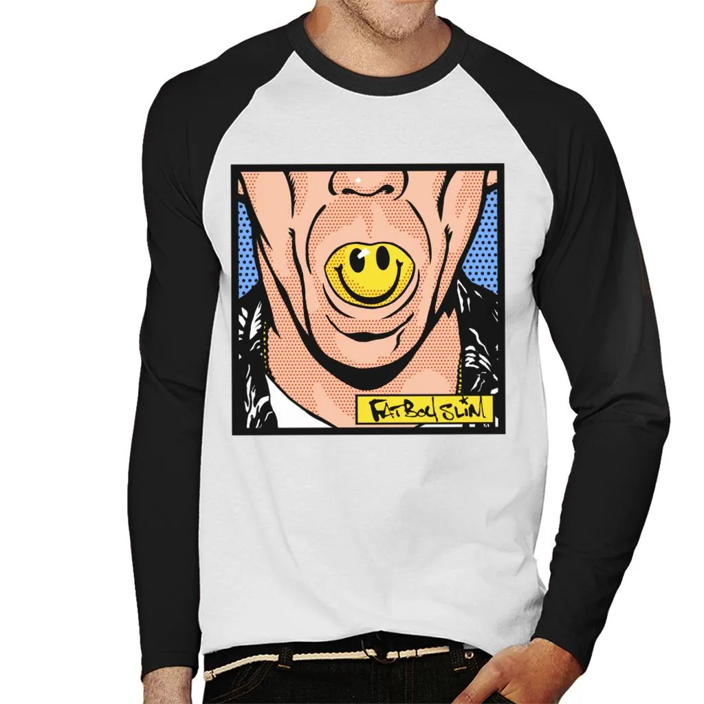 Fatboy Slim Smiley Mouth Pop Art Men's Baseball Long Sleeved T-Shirt