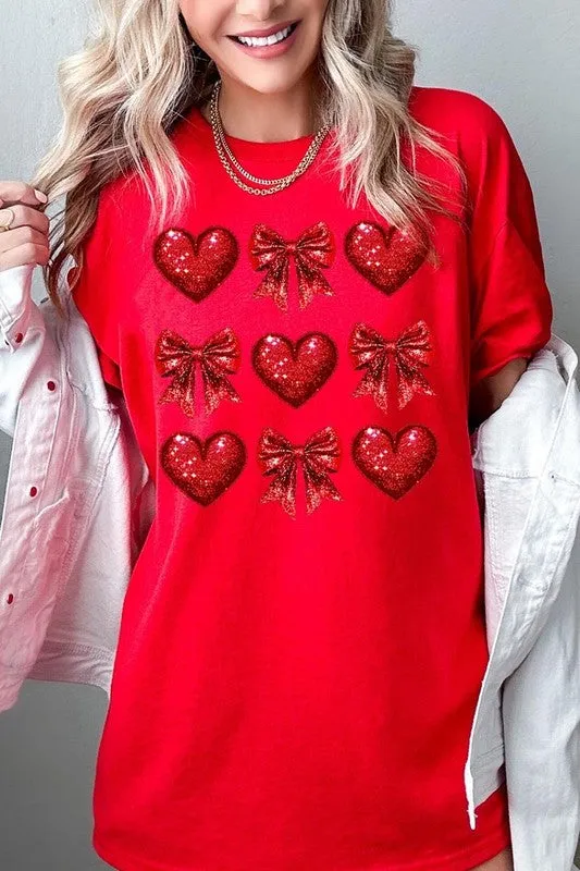 Faux Glitter Valentine Graphic Heavy Cotton Tee