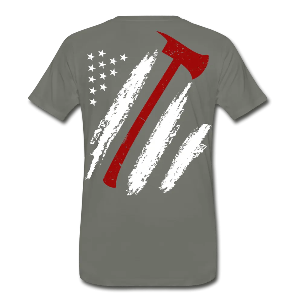 Firefighter Flag Axe Men's Premium T-Shirt