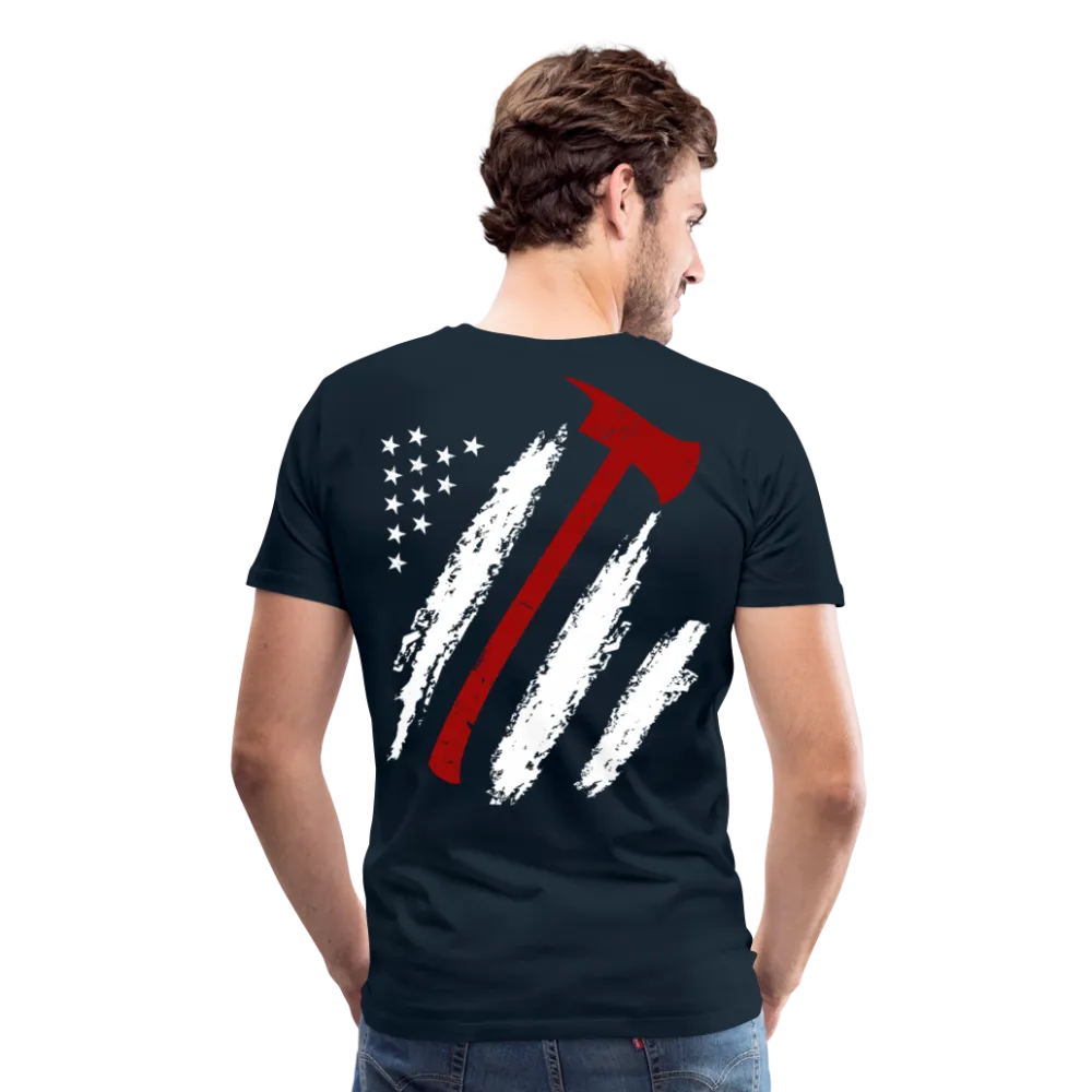 Firefighter Flag Axe Men's Premium T-Shirt