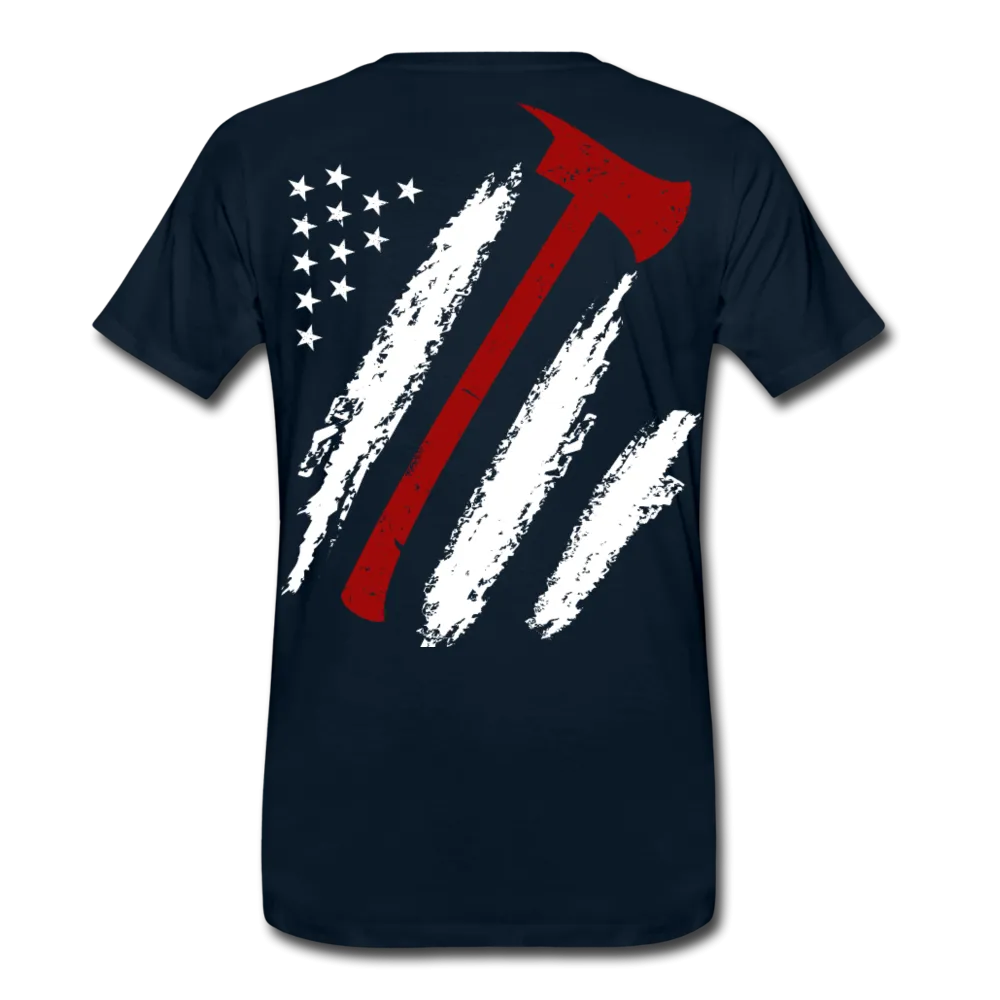 Firefighter Flag Axe Men's Premium T-Shirt