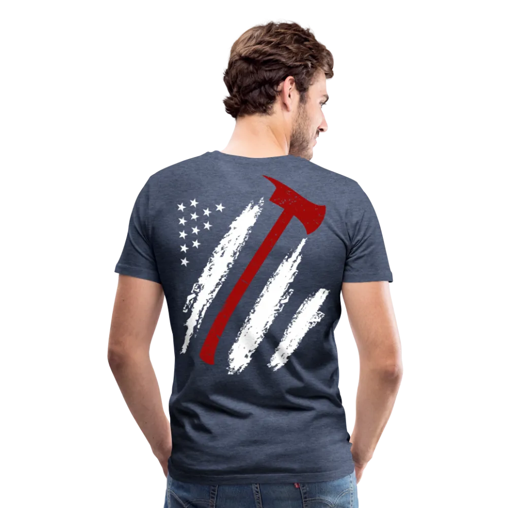 Firefighter Flag Axe Men's Premium T-Shirt