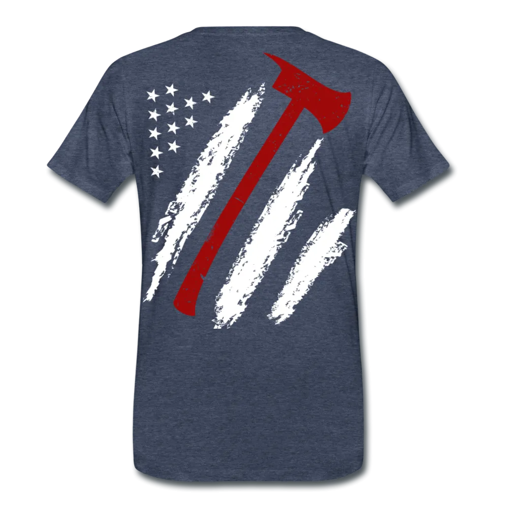 Firefighter Flag Axe Men's Premium T-Shirt