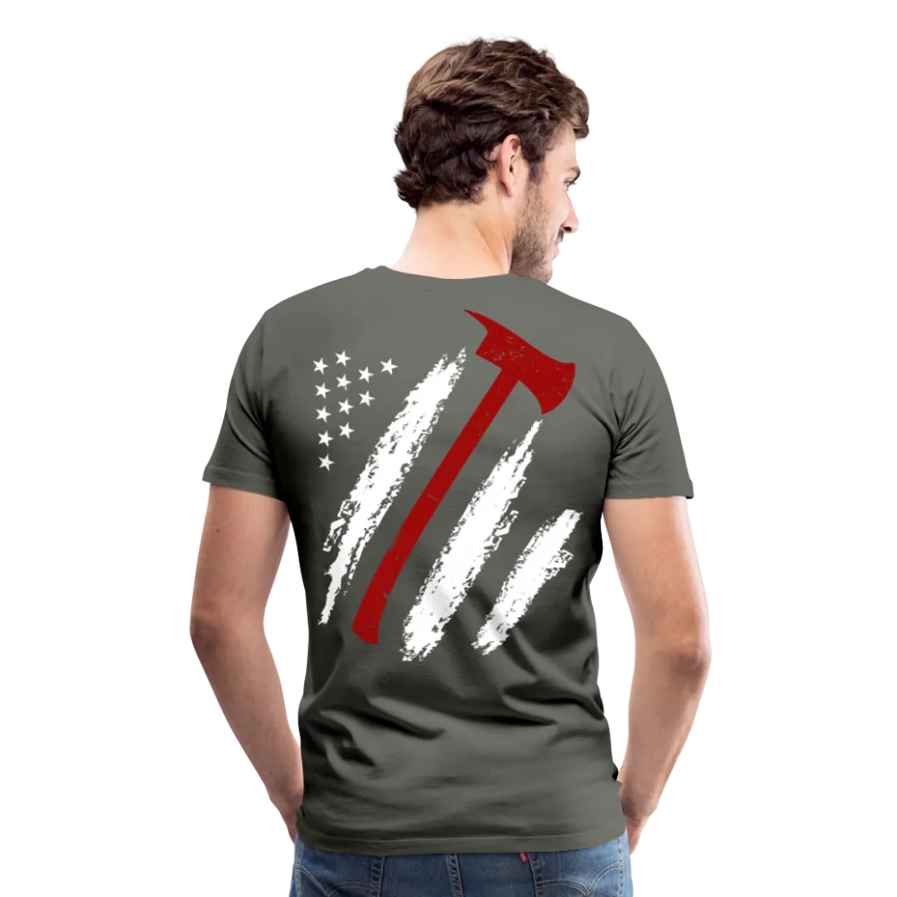 Firefighter Flag Axe Men's Premium T-Shirt