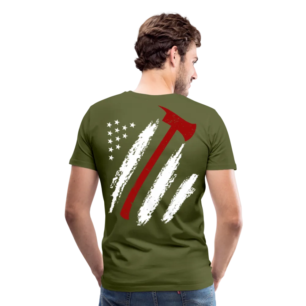 Firefighter Flag Axe Men's Premium T-Shirt