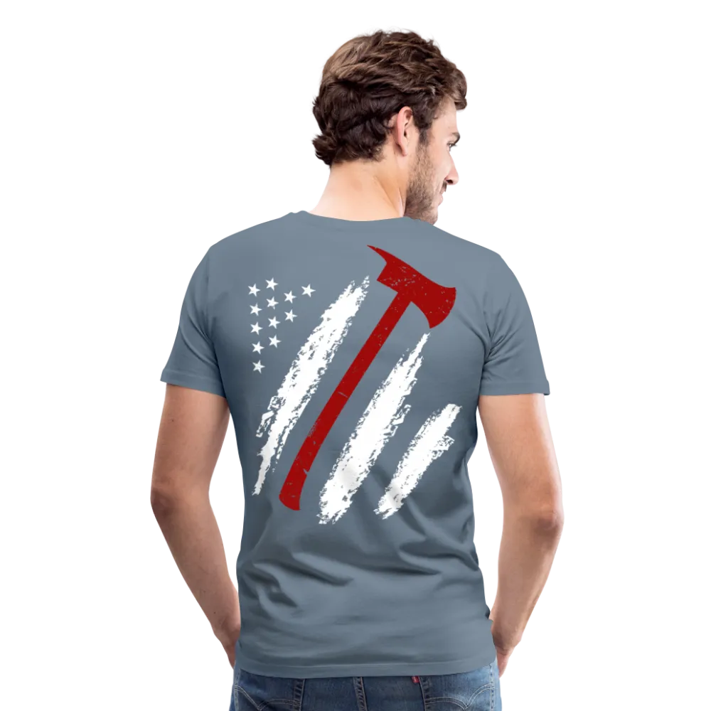 Firefighter Flag Axe Men's Premium T-Shirt