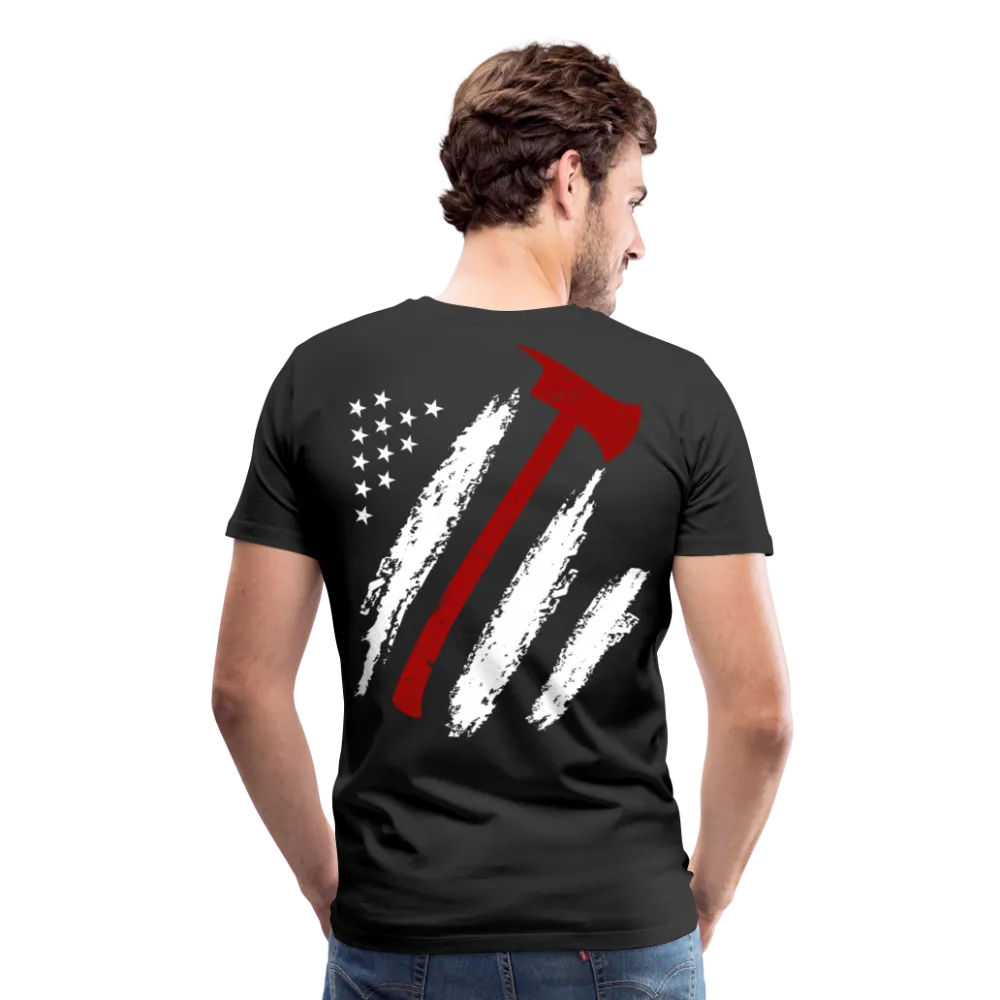 Firefighter Flag Axe Men's Premium T-Shirt