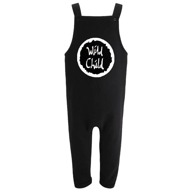 Fleece lined wild child black dungarees (6 months to 3 years)