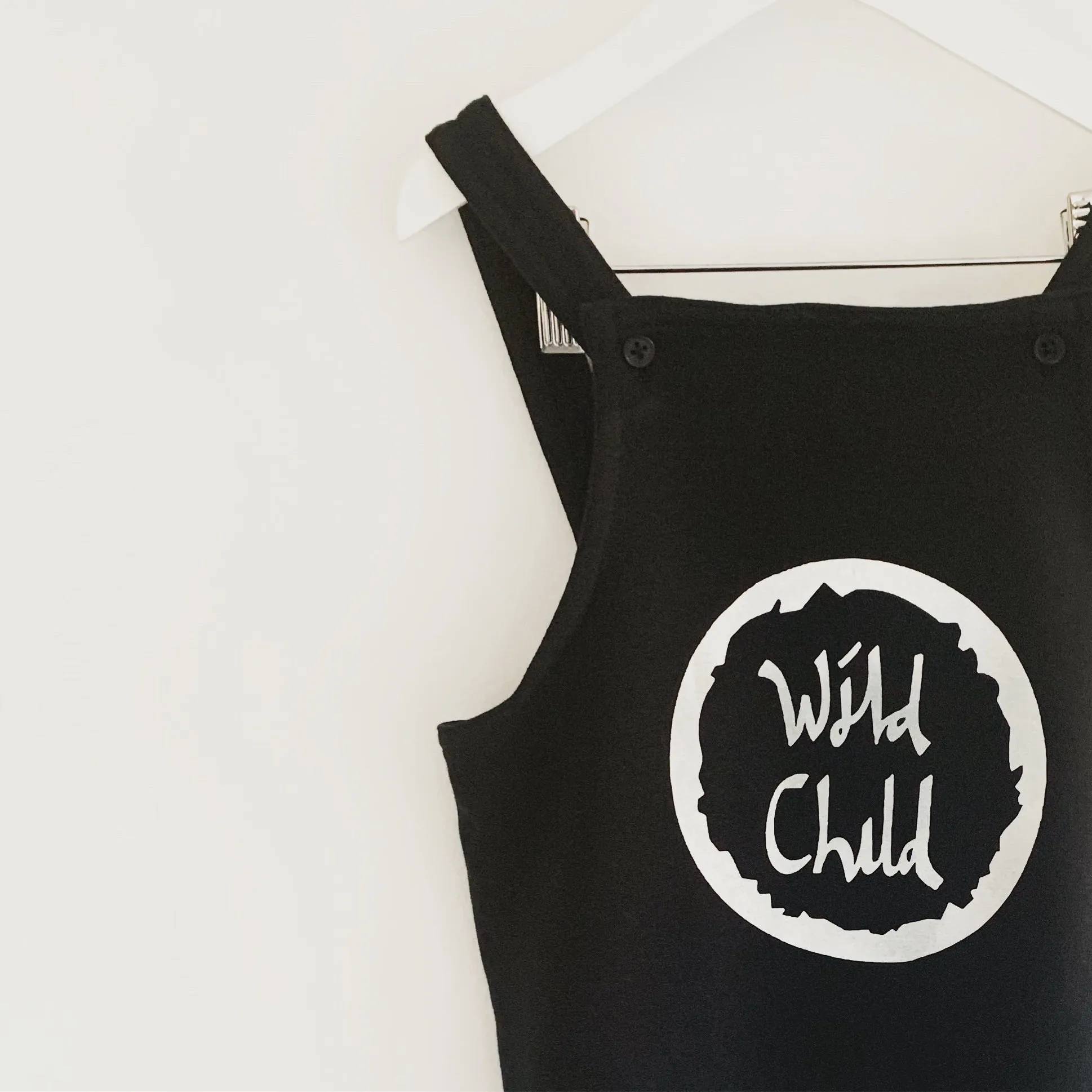 Fleece lined wild child black dungarees (6 months to 3 years)