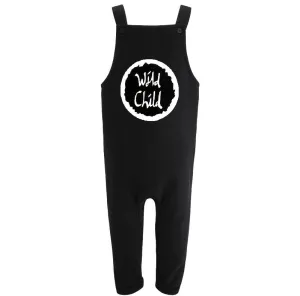 Fleece lined wild child black dungarees (6 months to 3 years)
