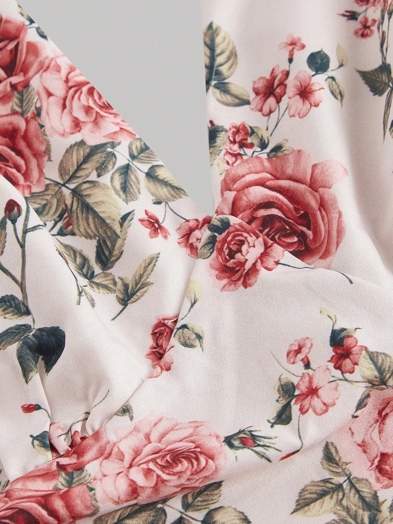 Floral Print Ruched Waist Elegant Halter Midi Dress