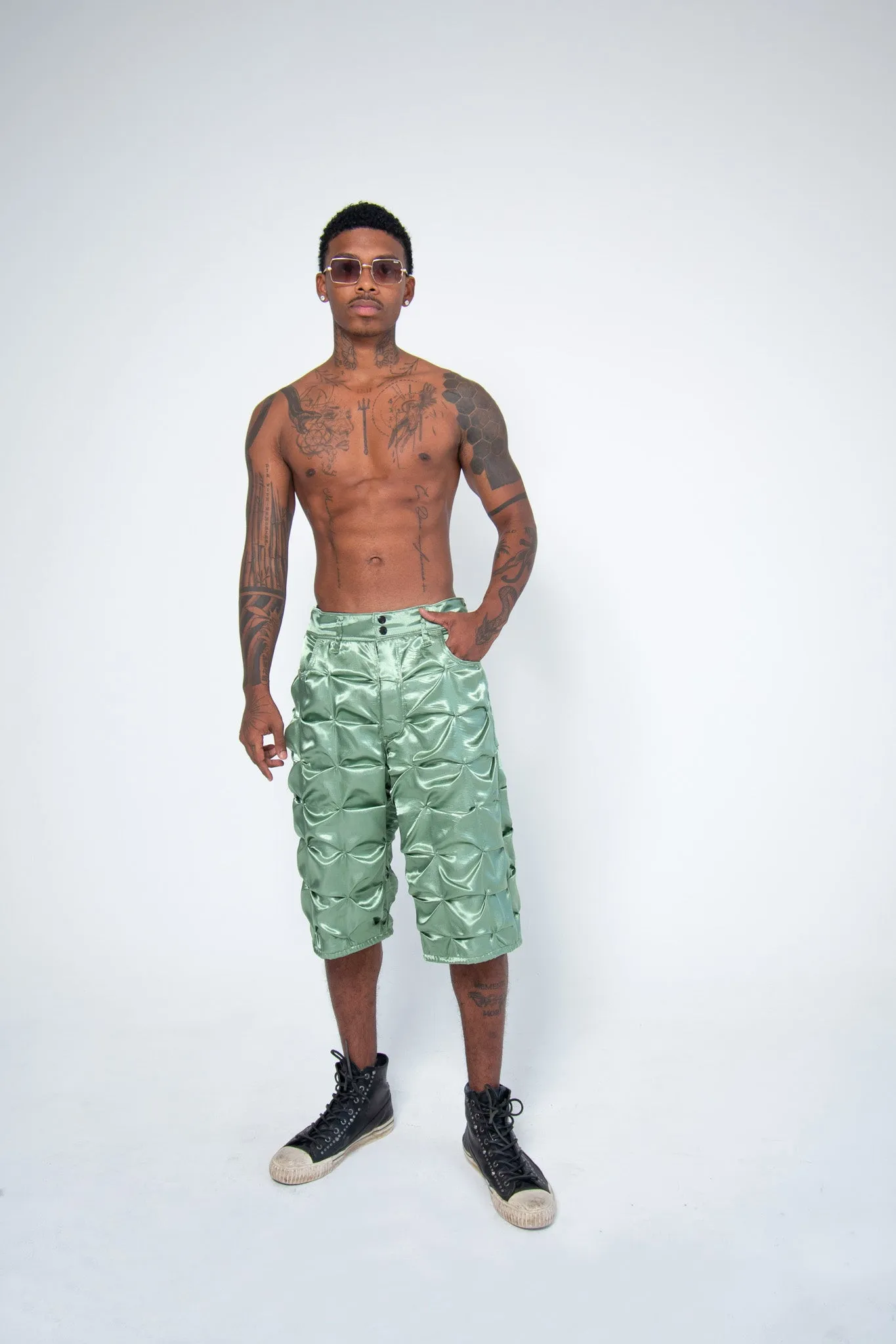 FLUIDITY GREEN SHORTS