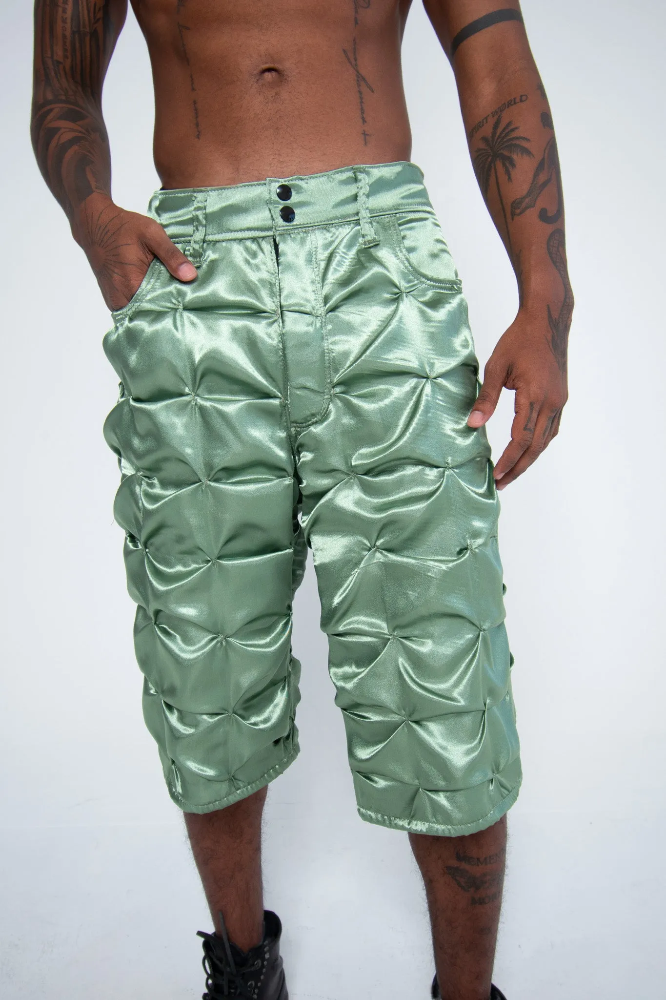 FLUIDITY GREEN SHORTS