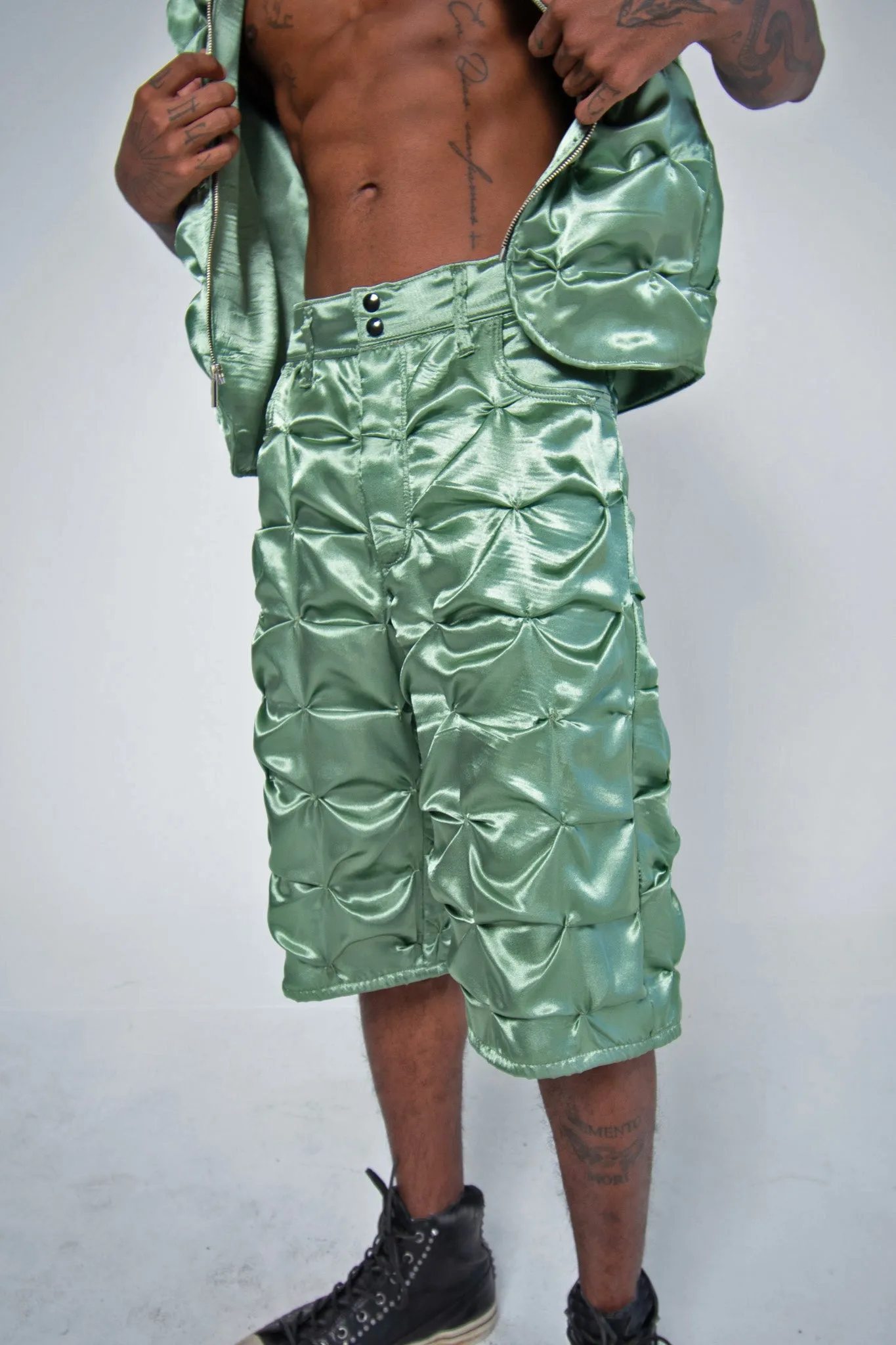 FLUIDITY GREEN SHORTS