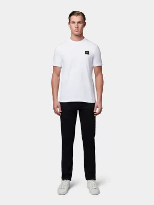 Flyers Mens Textured Collar T-Shirt Bright White