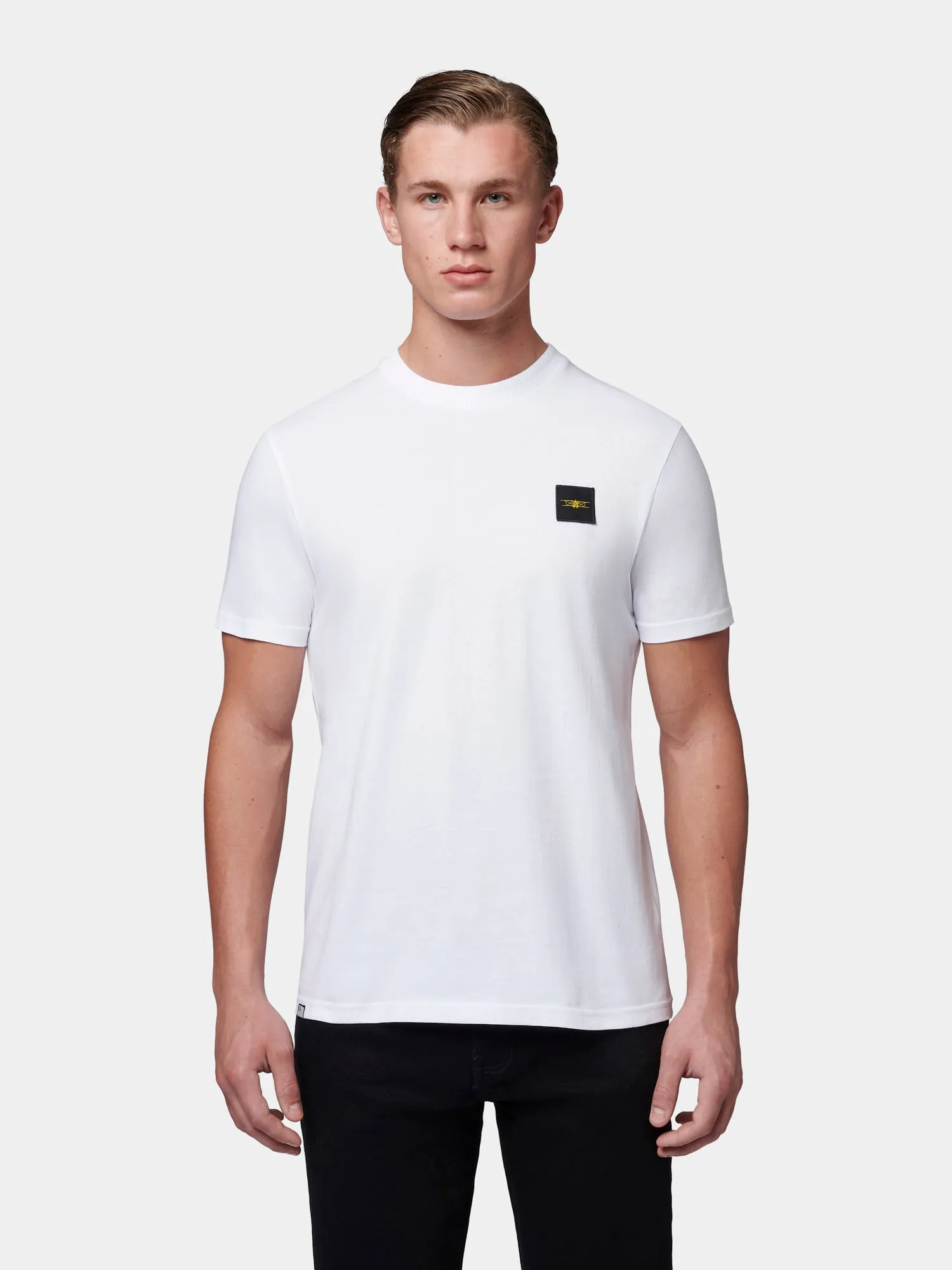 Flyers Mens Textured Collar T-Shirt Bright White