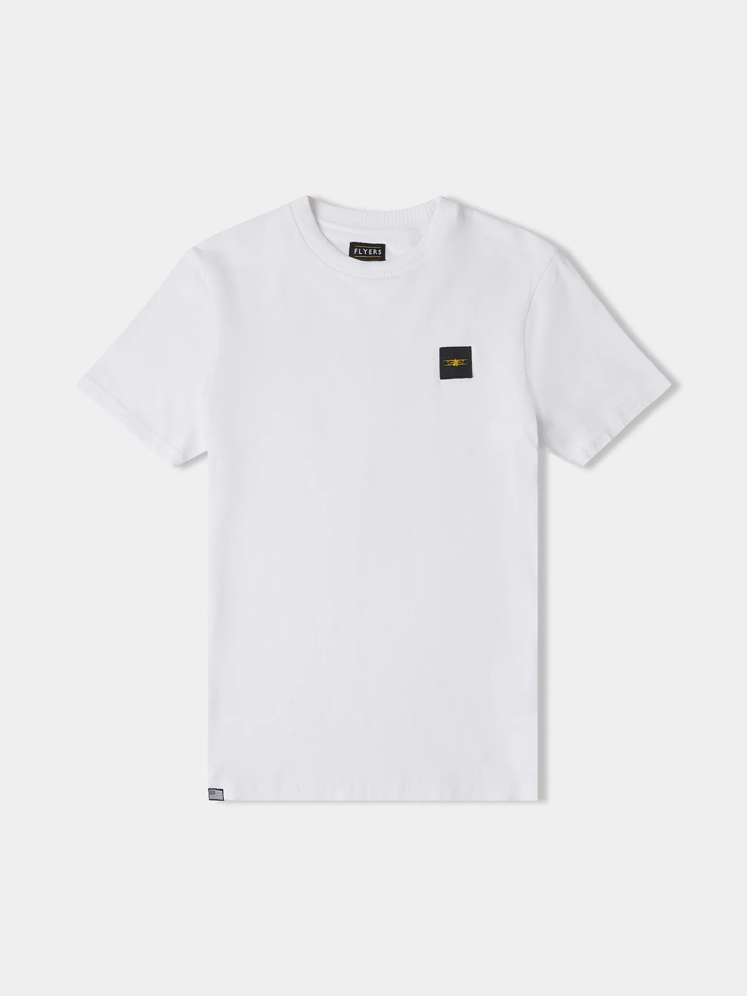 Flyers Mens Textured Collar T-Shirt Bright White