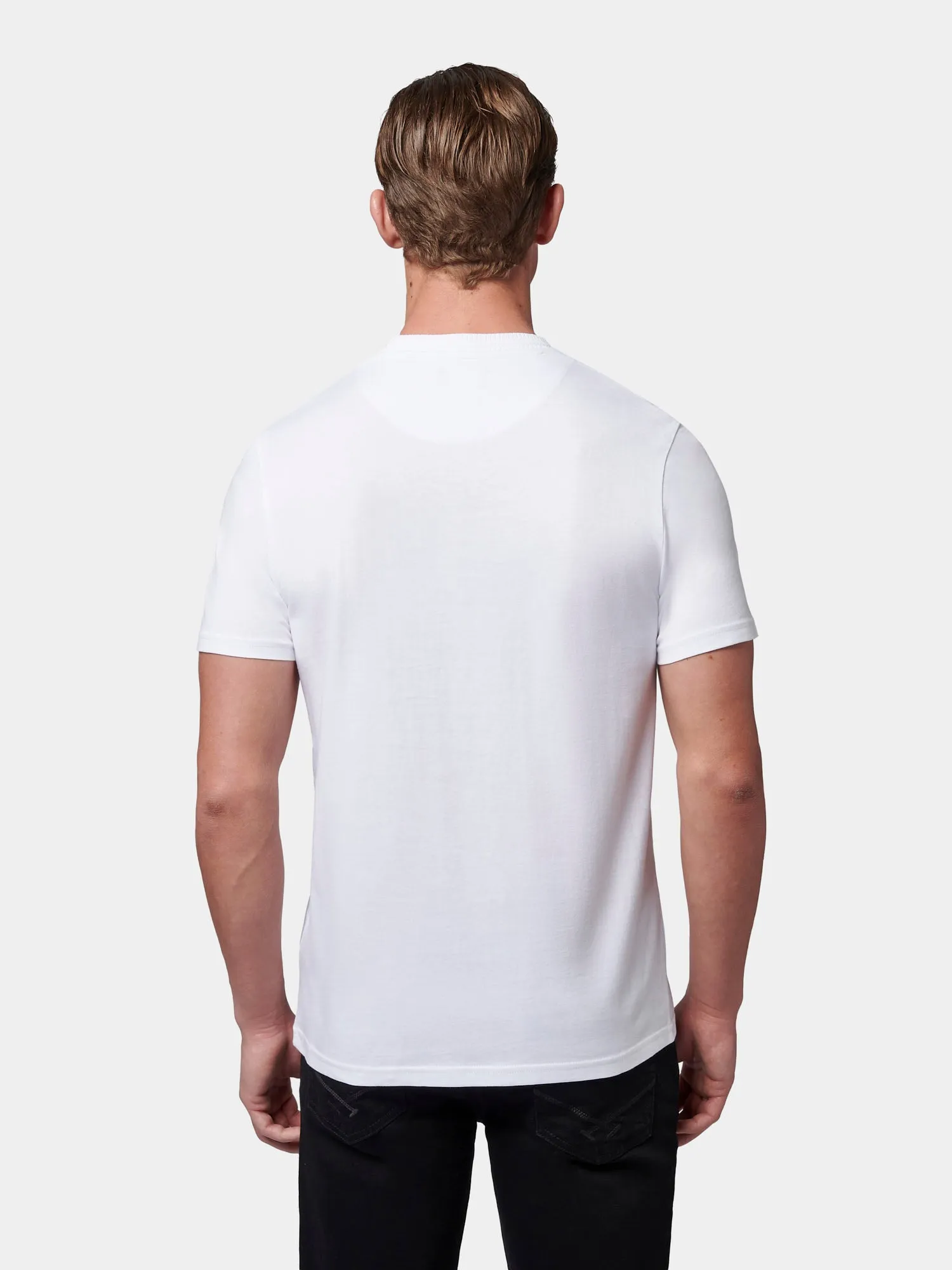 Flyers Mens Textured Collar T-Shirt Bright White