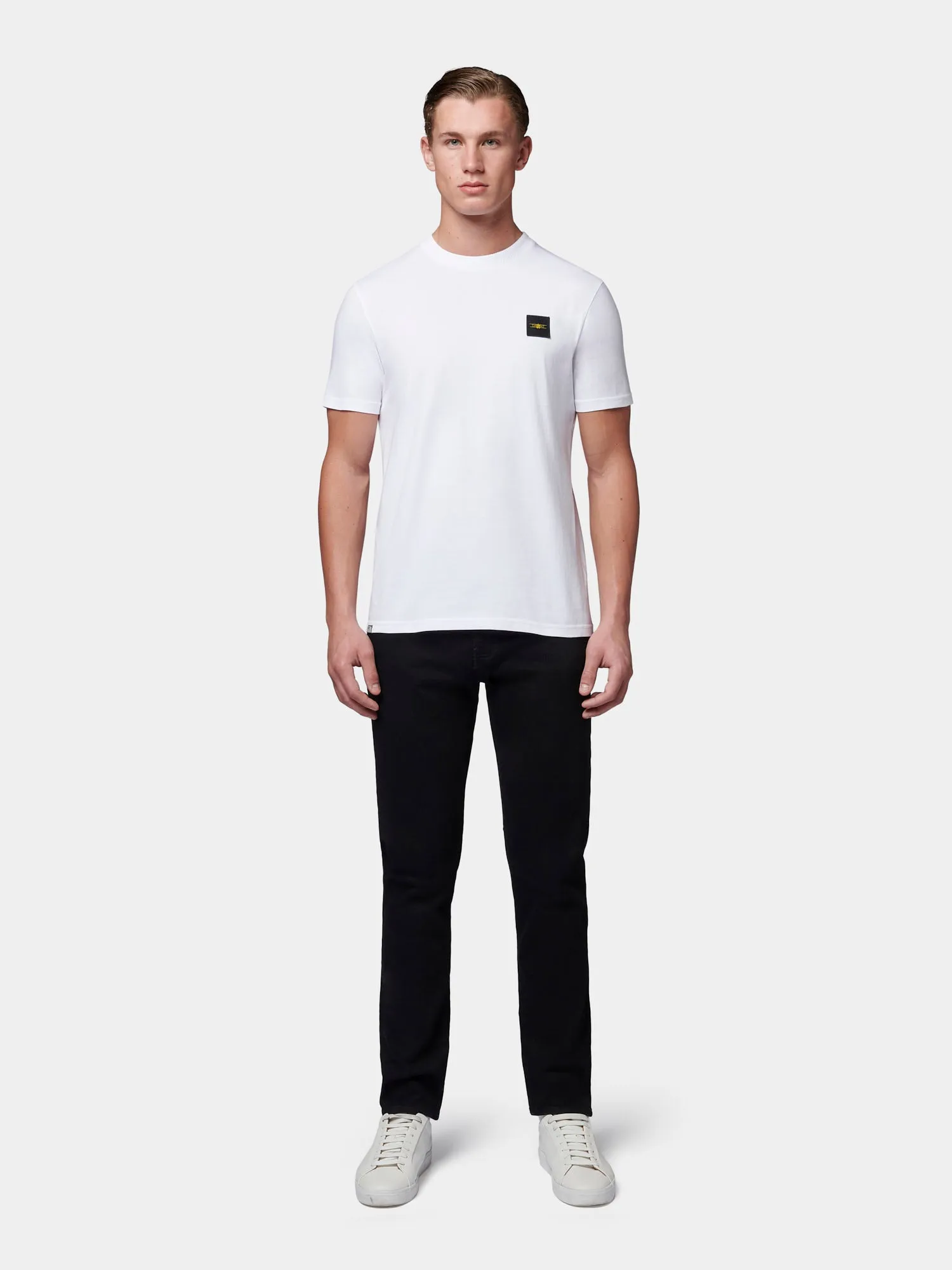 Flyers Mens Textured Collar T-Shirt Bright White