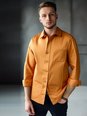 Formal Genuine Lambskin Leather Shirt for Men