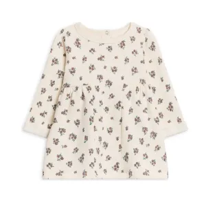 Fran Fleece Cuff Sleeve Dress -Tempe Floral / Fog   Chestnut