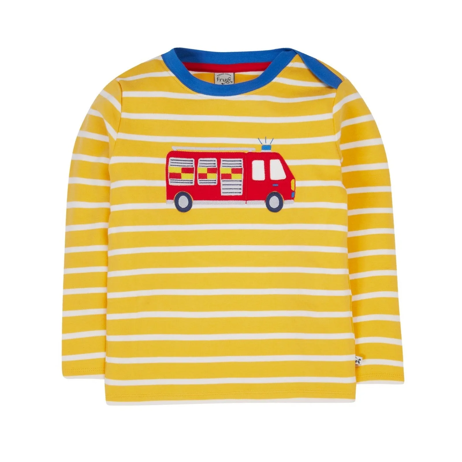Frugi Infant Orion Breton T-Shirt Fire Engine