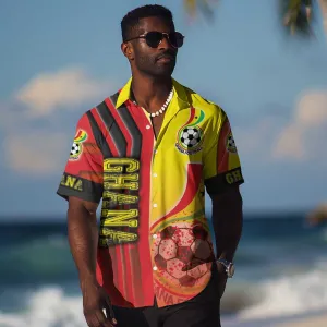 Ghana Soccer Hawaiian Shirt Black Stars Football - Road To Champion DT03