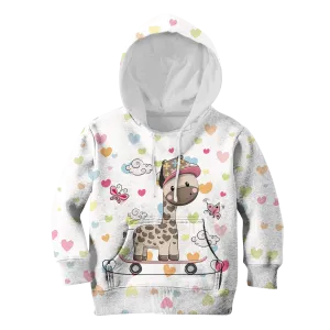 Giraffe Playing Skateboard Custom Cosplay Kid Hoodie