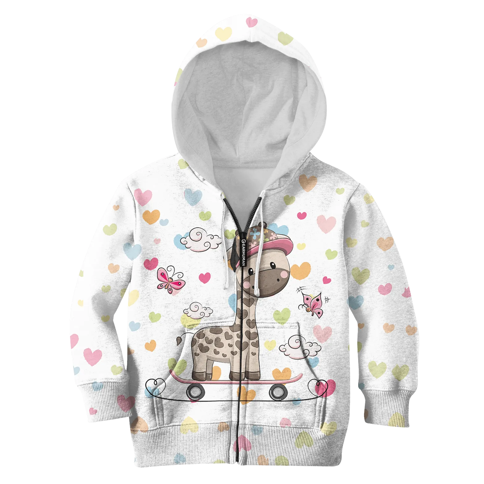 Giraffe Playing Skateboard Custom Cosplay Kid Hoodie