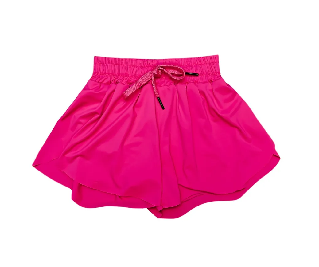 Girls Butterfly Shorts - Neon Pink