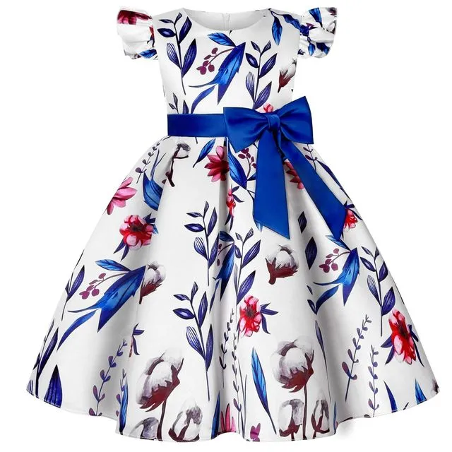 Girls Kids Flower Elegant Casual Princess Party Dresses