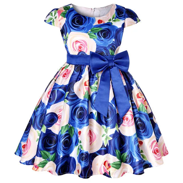 Girls Kids Flower Elegant Casual Princess Party Dresses