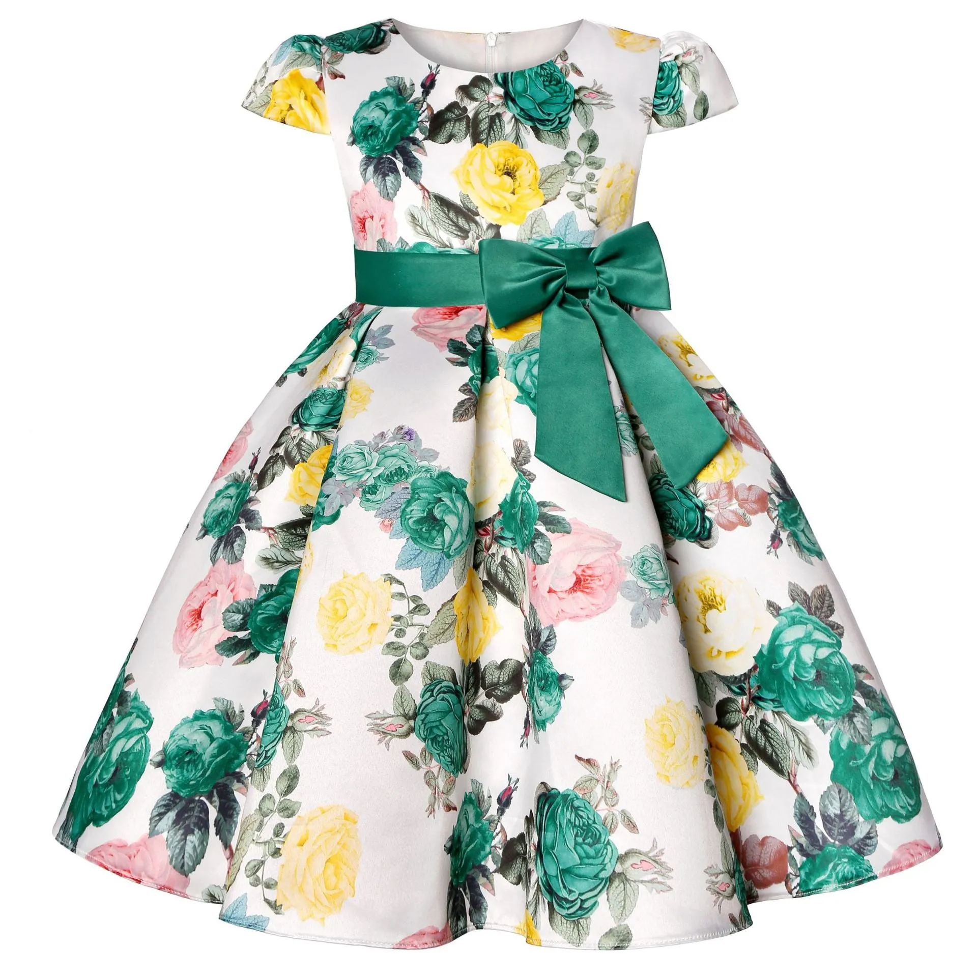 Girls Kids Flower Elegant Casual Princess Party Dresses