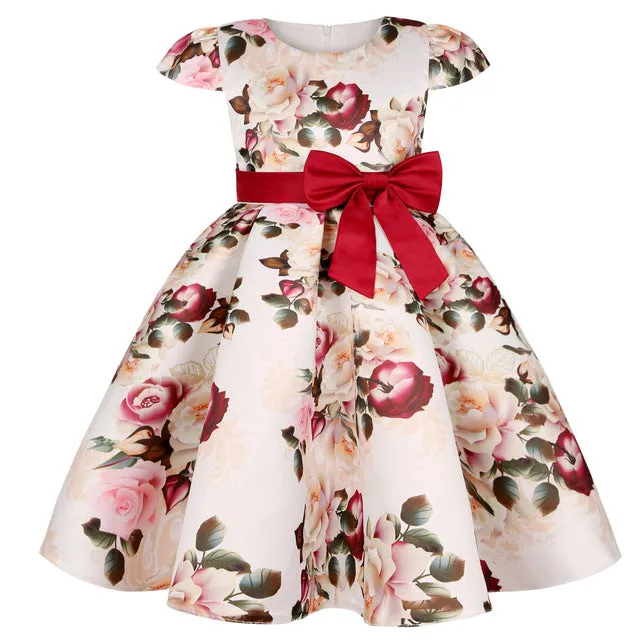 Girls Kids Flower Elegant Casual Princess Party Dresses