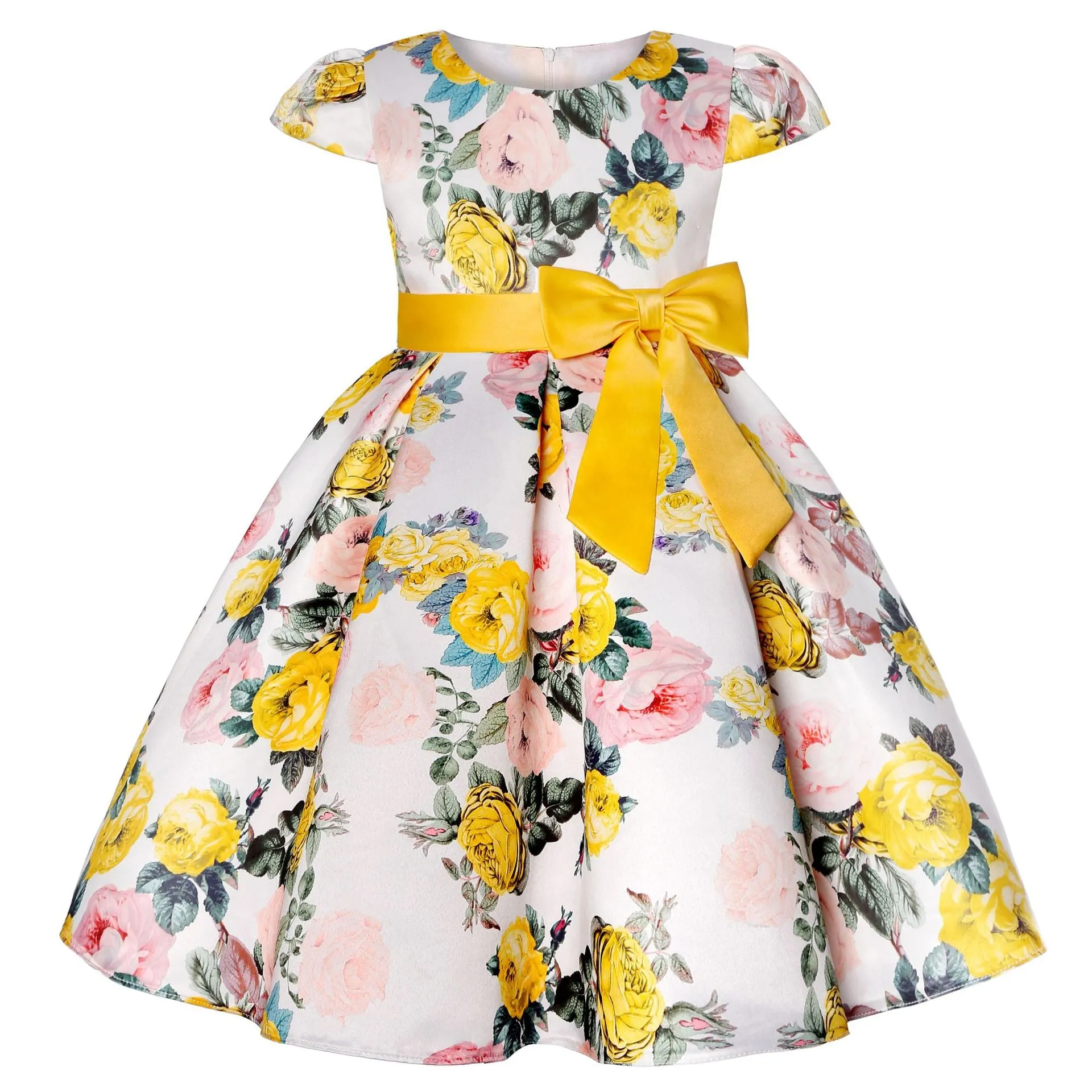 Girls Kids Flower Elegant Casual Princess Party Dresses