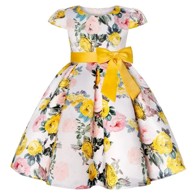 Girls Kids Flower Elegant Casual Princess Party Dresses