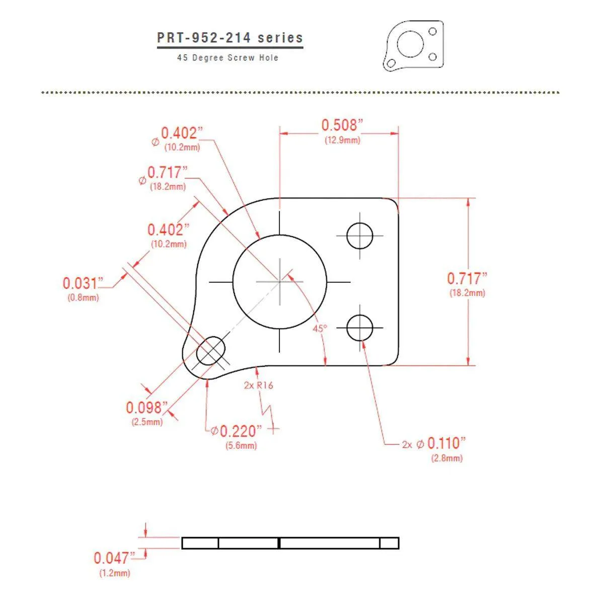 GraphTech Ratio Plate For 45 Degree Screw Hole ~ Black (1pc)