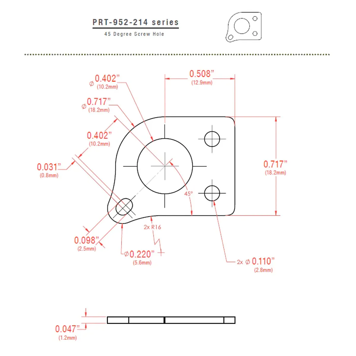 GraphTech Ratio Plate For 45 Degree Screw Hole ~ Black (1pc)